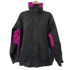 Vintage Columbia Bugaboo Womens Sz S 90's Black Purple Teal Colorblcok Jacket